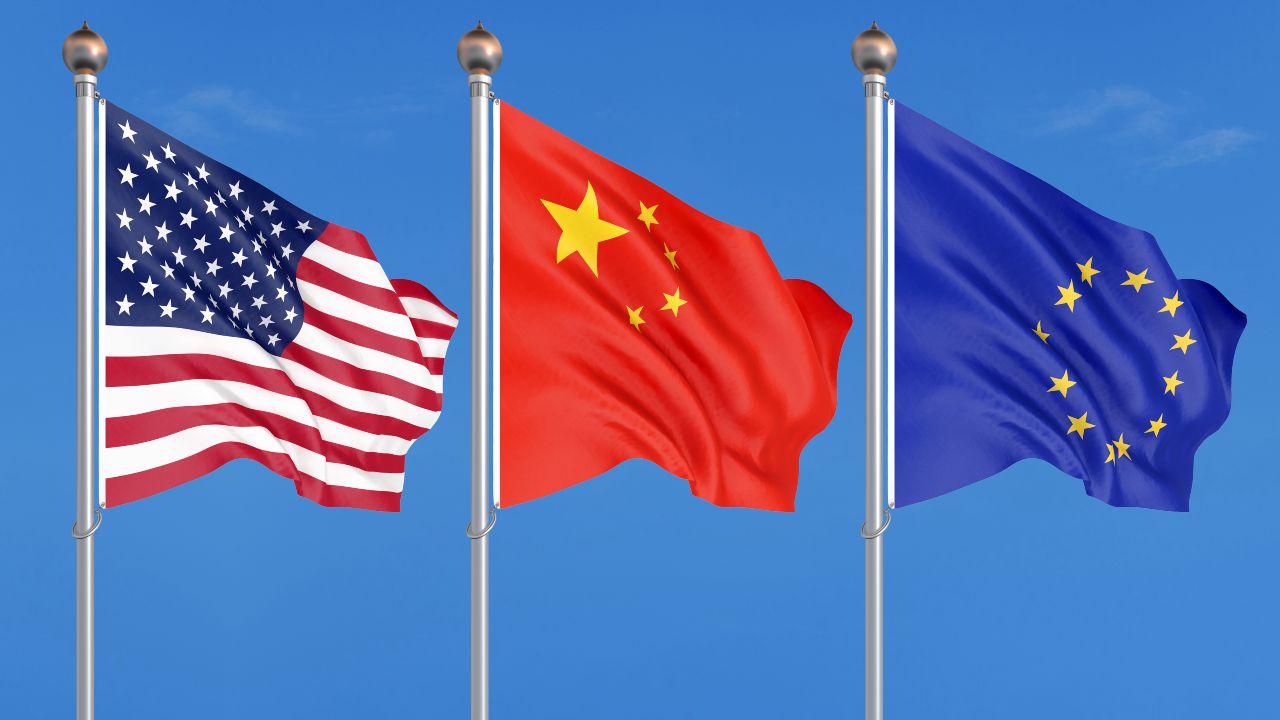 bandiere USA CINA UE