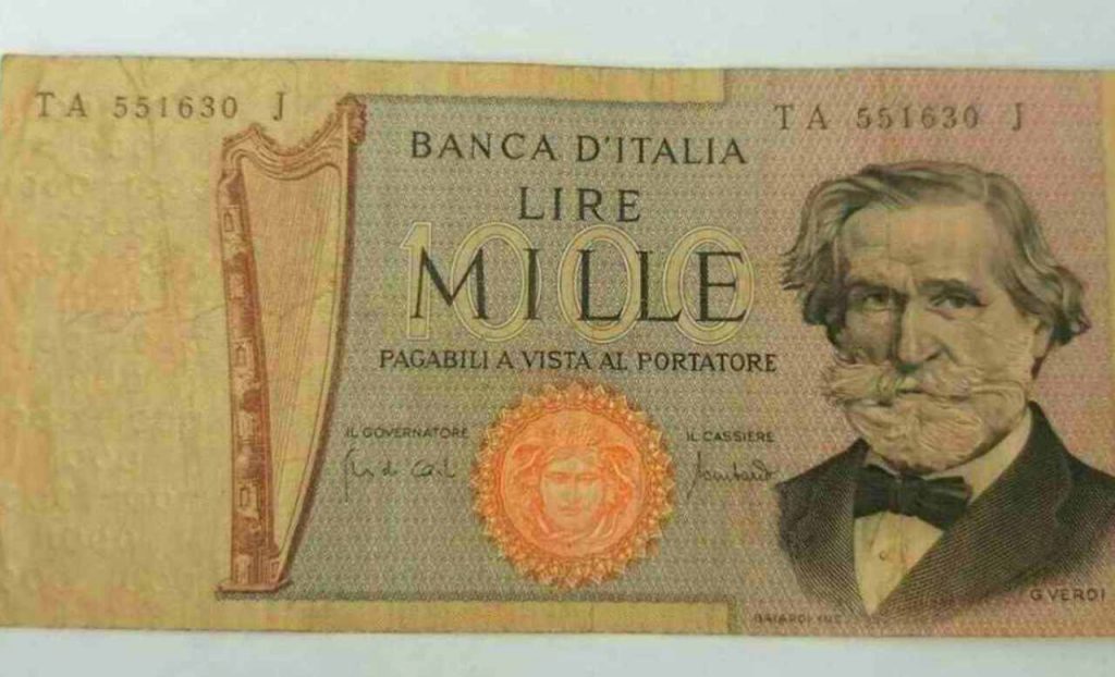 1000 lire di Giuseppe Verdi quanto valgono oggi, le cifre