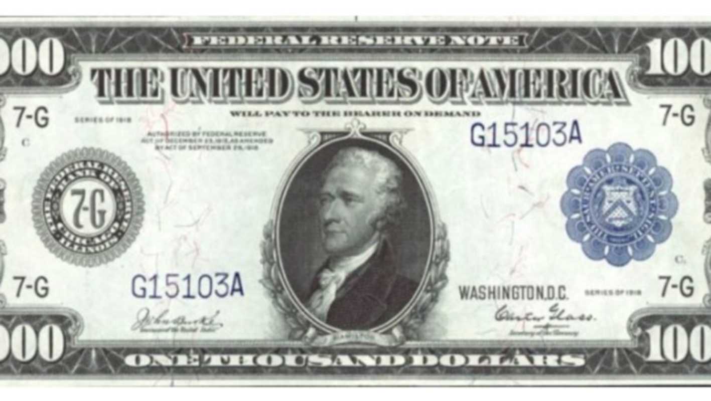 Banconota Alexander Hamilton 1.000 dollari del 1918 (Google Images)