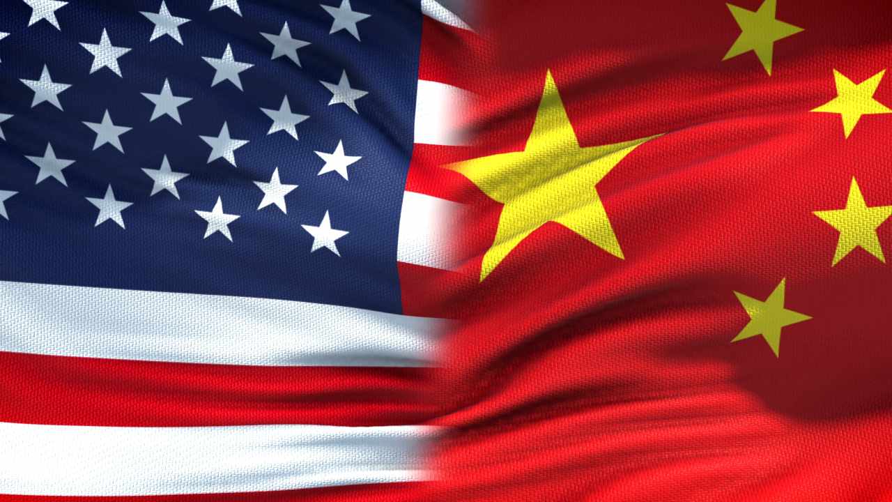 Bandiere USA e Cina