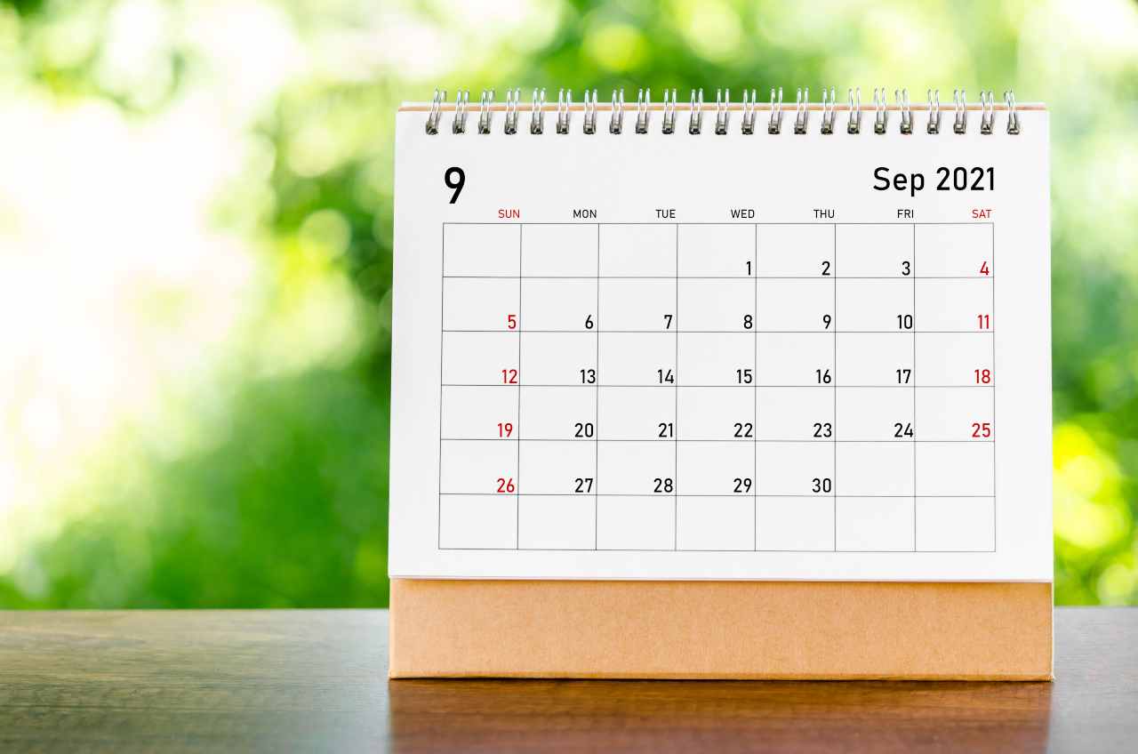 calendario settembre