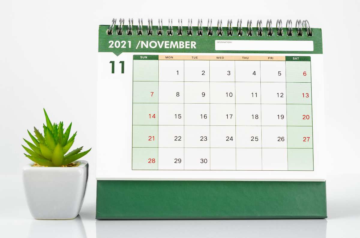 Calendario novembre