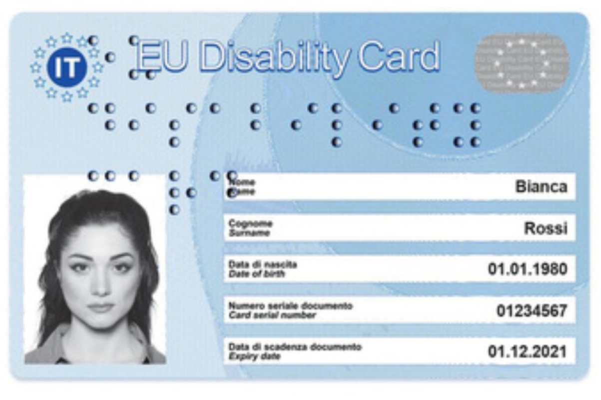 Disability card fac simile