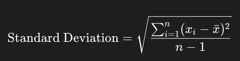 deviazione standard formula