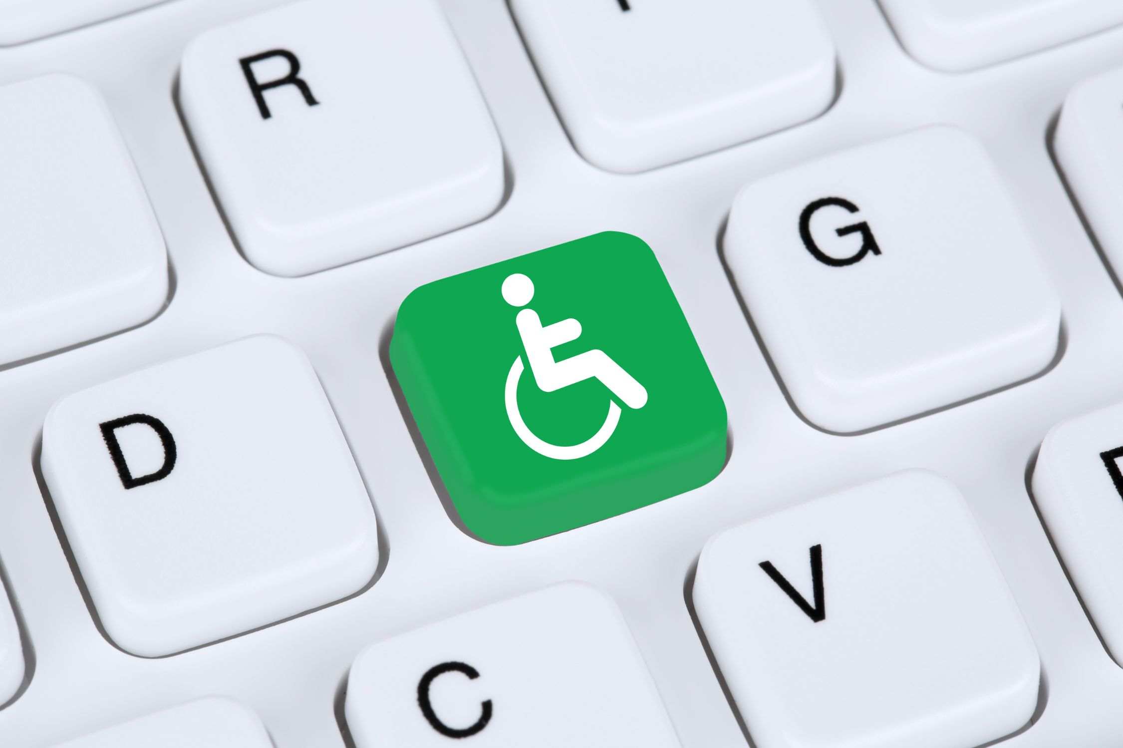 Tasto disabilità su una tastiera