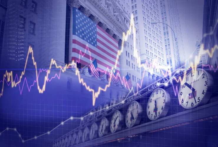 Wall Street, grafico e orologi