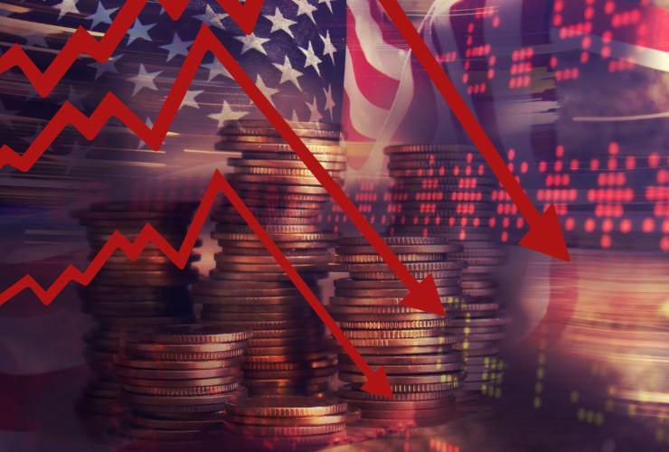 Bandiera americana, frecce al ribasso