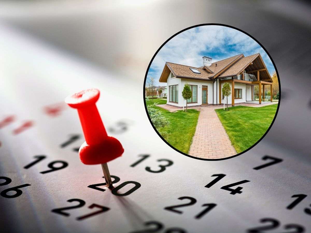 sfondo calendario e tondo con casa