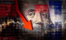 Freccia verso il basso e dollaro