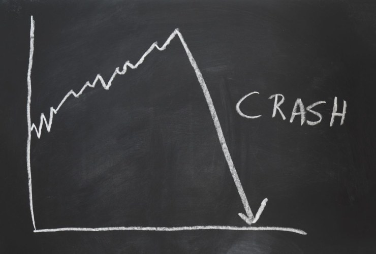 Grafico ribassista crash