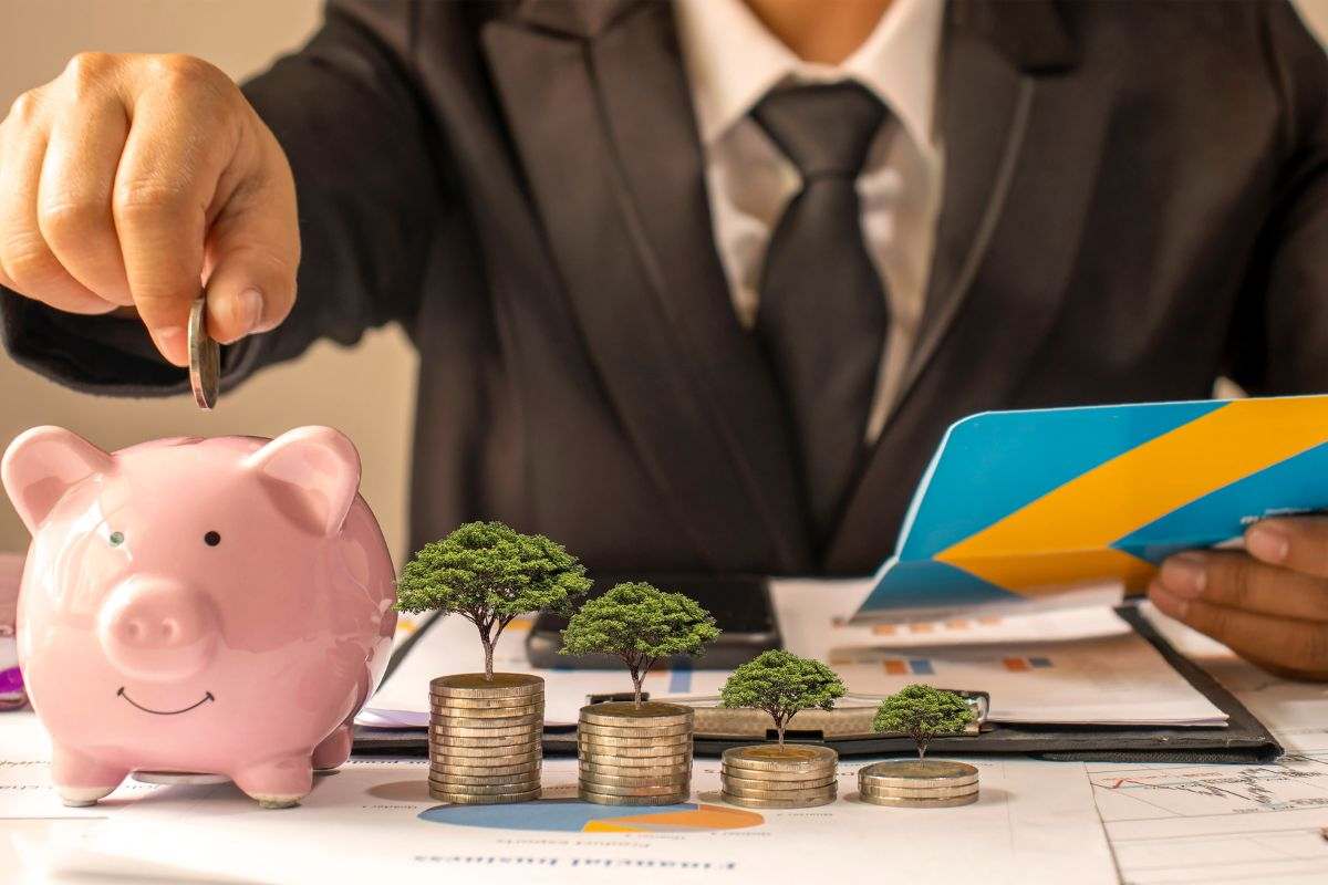 Persona che fa dei calcoli sui propri investimenti e risparmi