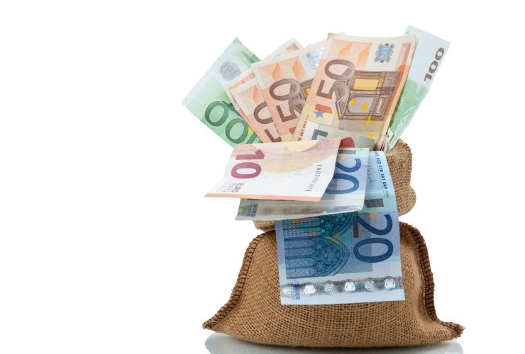 Sacco con banconote in euro