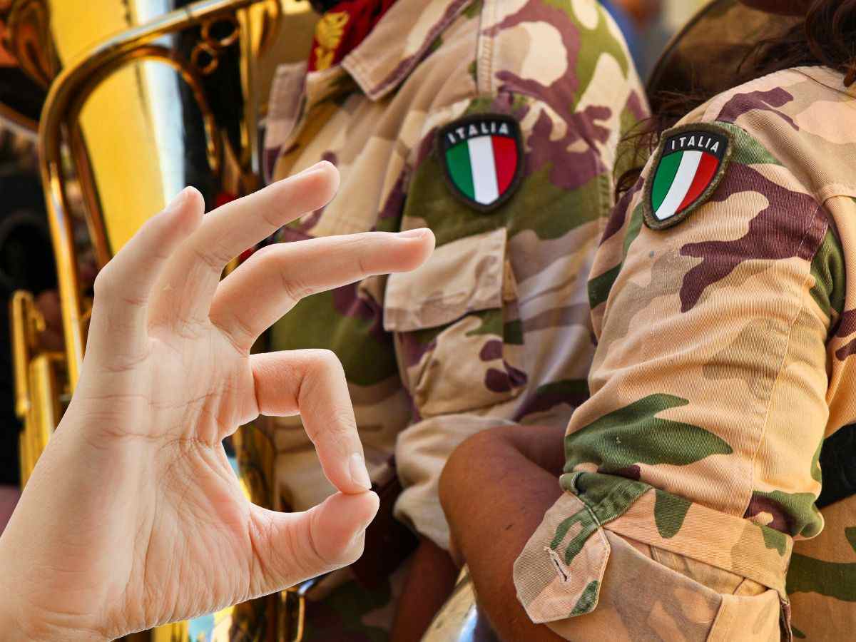 sfondo militari e mano fa ok