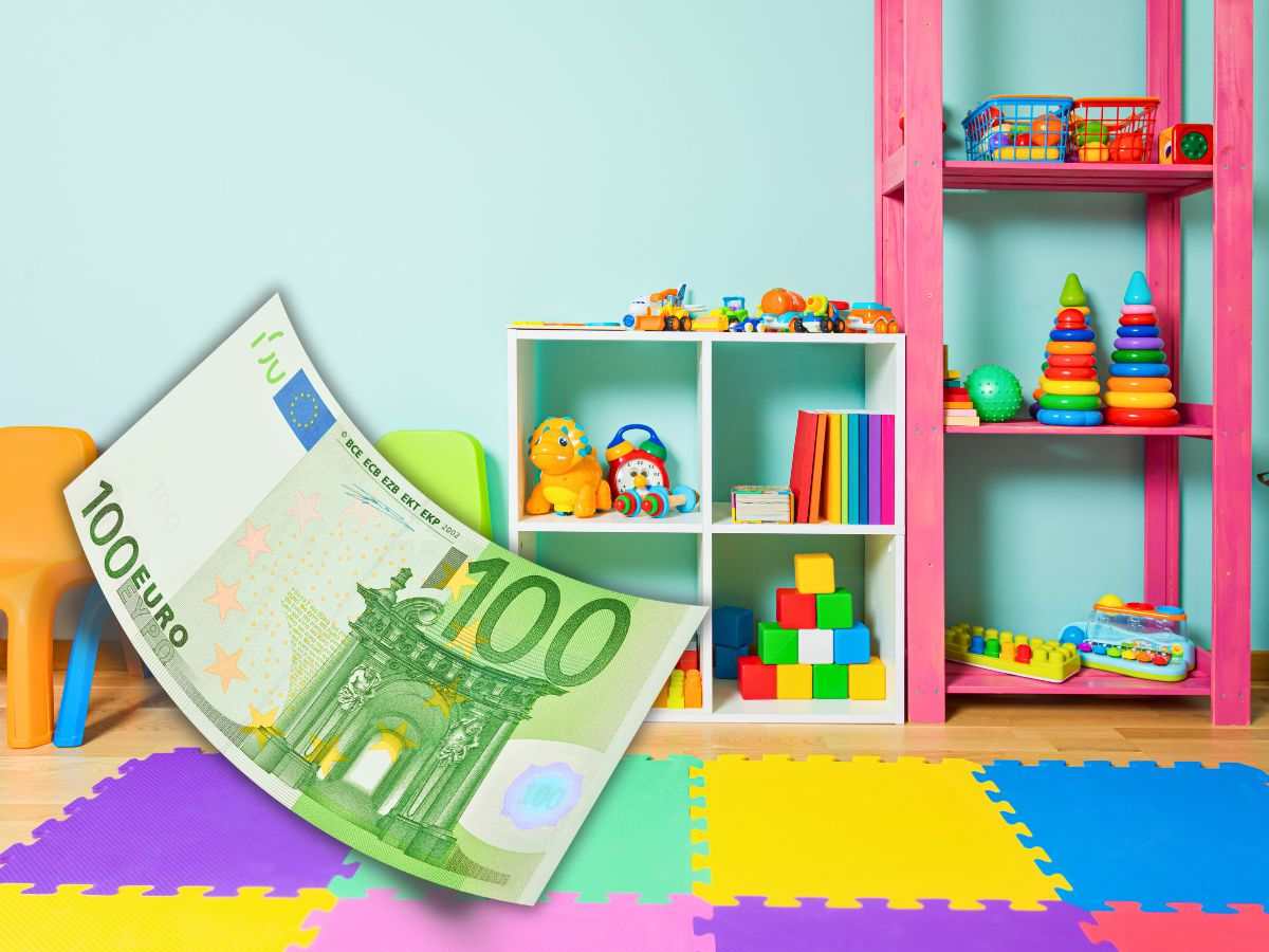 sfondo nido e banconota 100 euro che vola