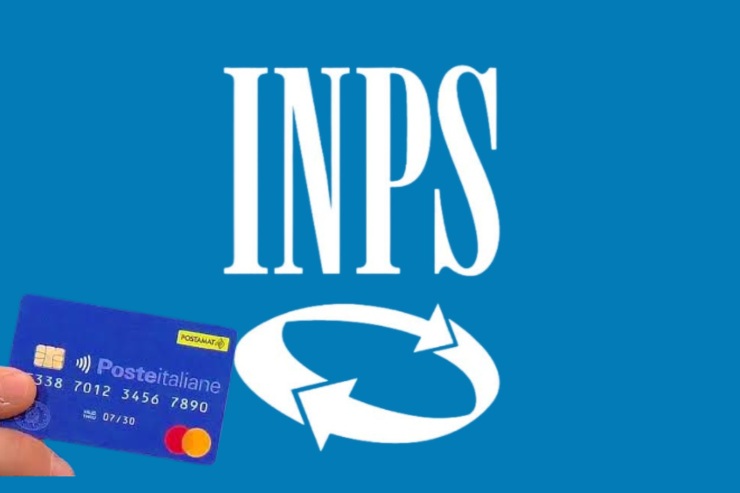 logo inps e mano che tiene carta adi