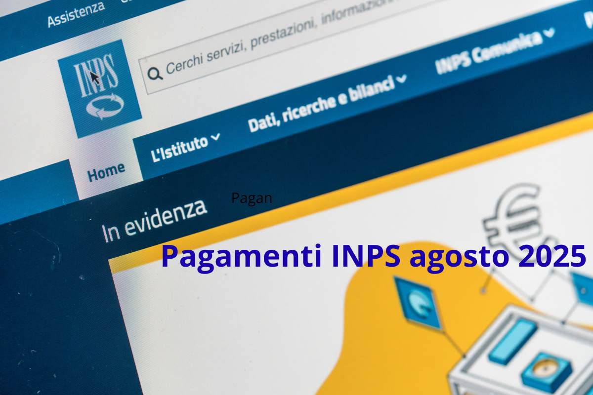 portale inps e scritta pagamenti inps agosto 2025