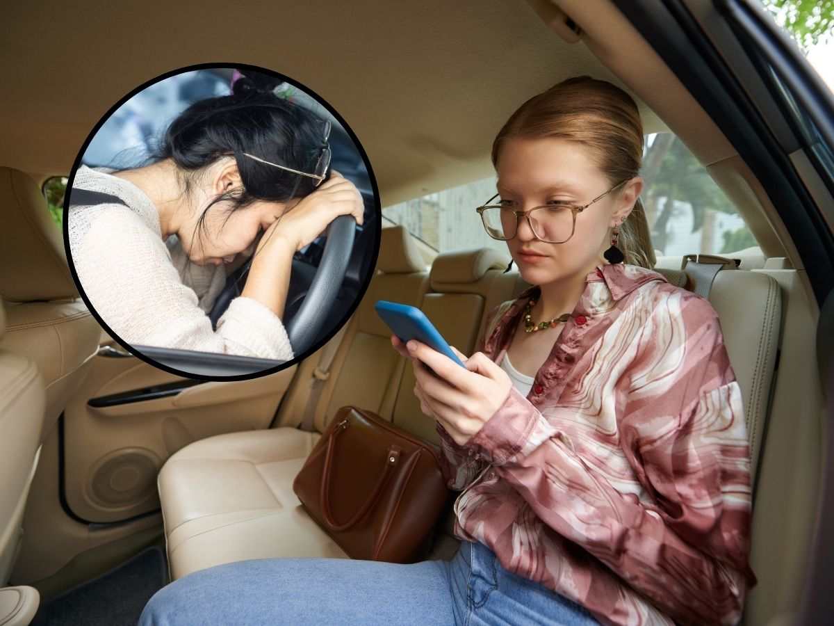 sfondo persona come passeggero e tondo guidatrice ubriaca