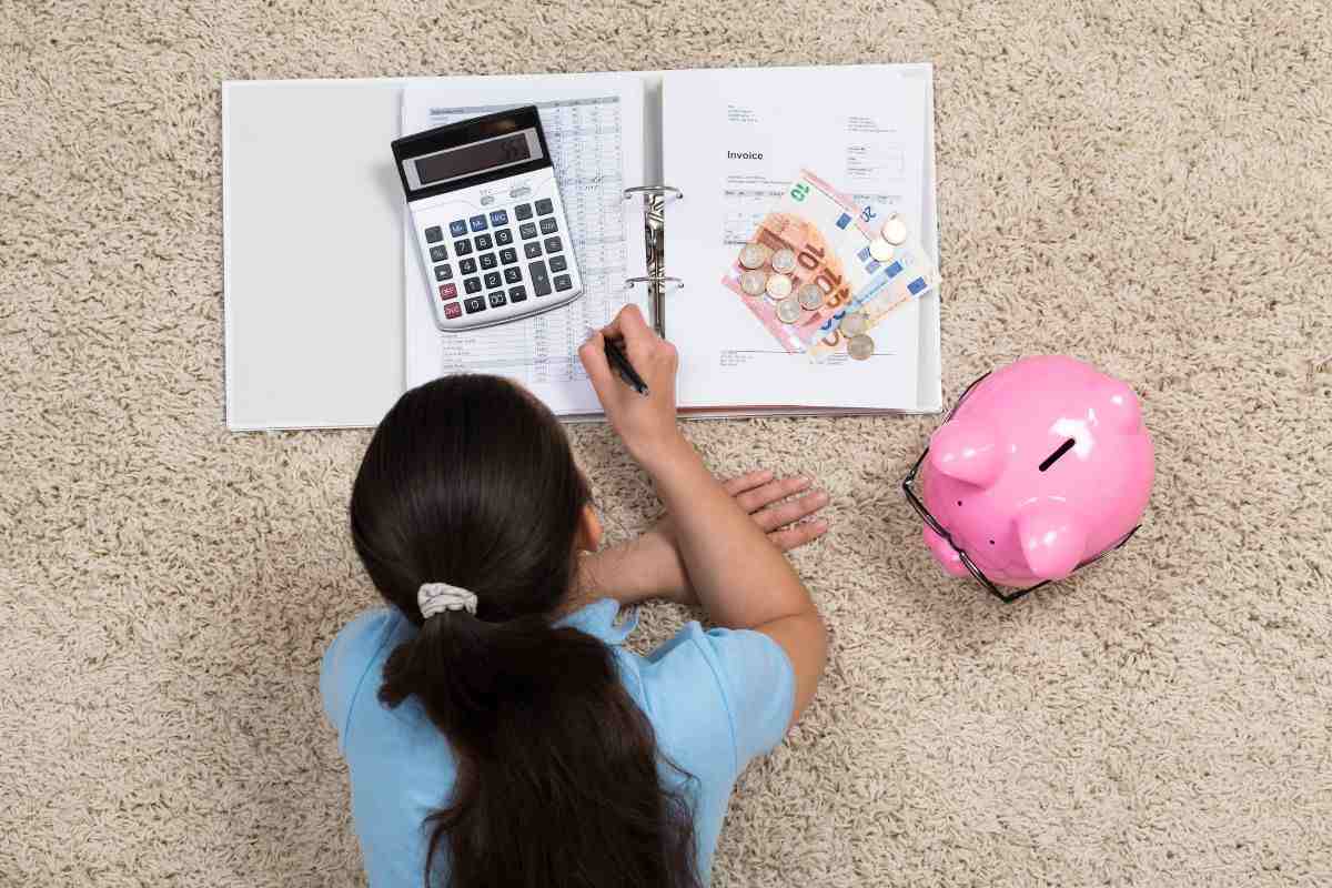Persona che fa calcoli dei contributi