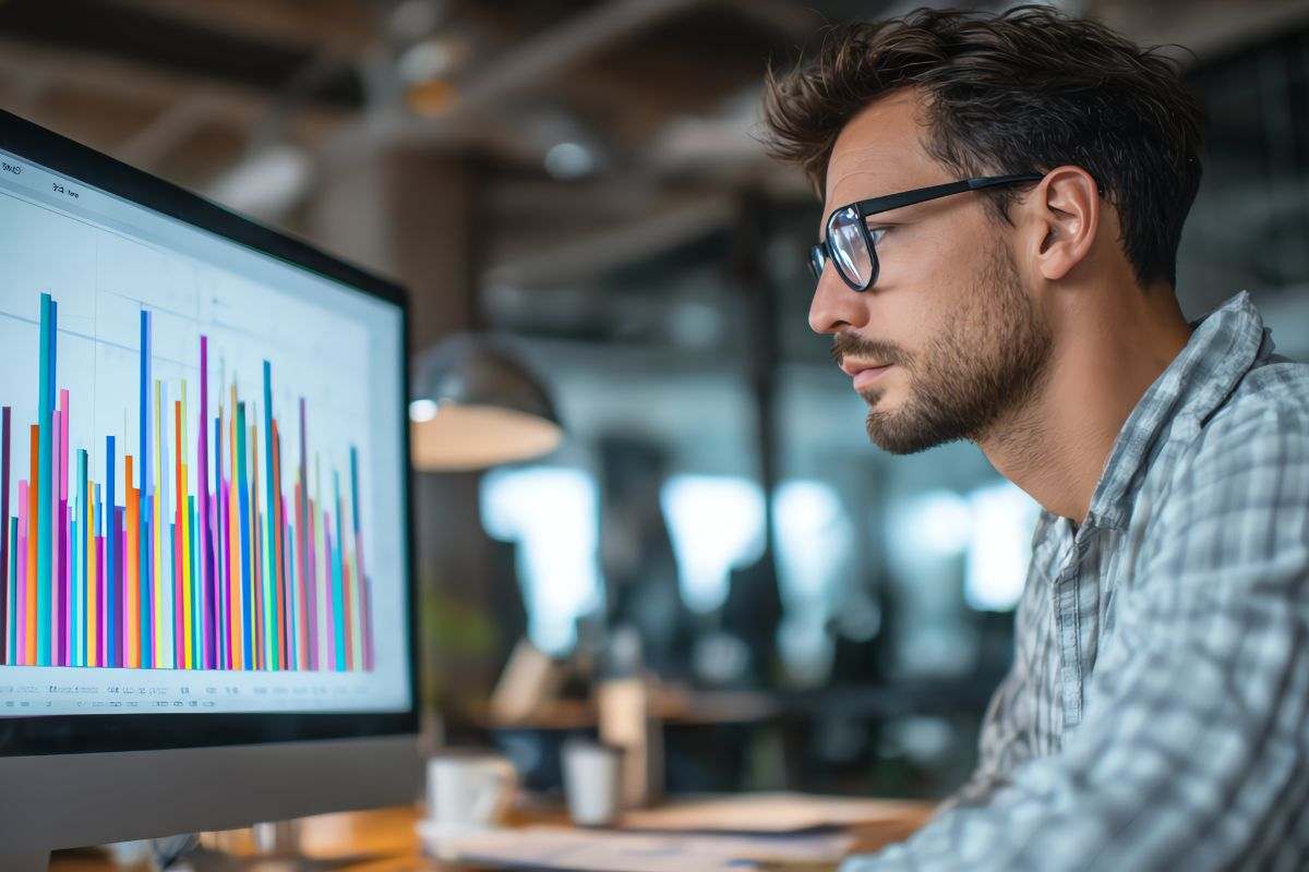 analista che segue i mercati e monitora dati